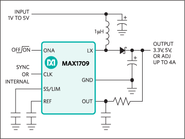 MAX1709：典型工作电路