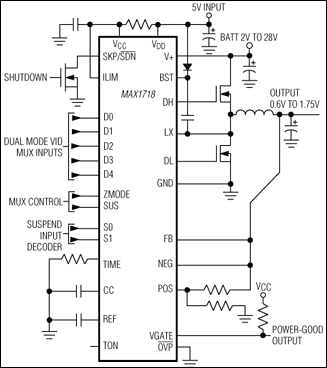 MAX1718：典型工作电路