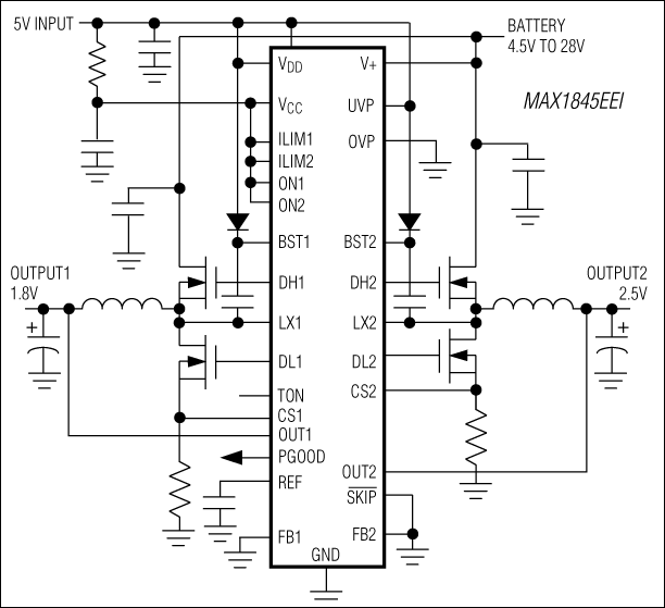 MAX1845：最简工作电路