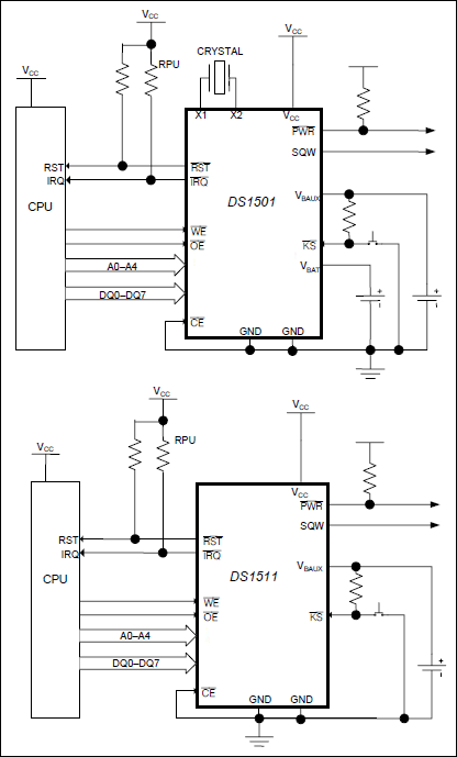 DS1501、DS1511：典型工作电路