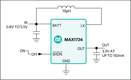 MAX1722：典型工作电路