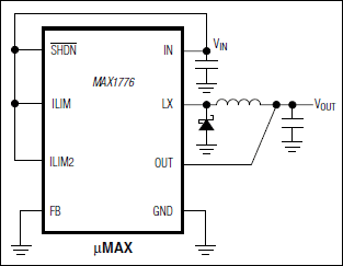 MAX1776：典型工作电路