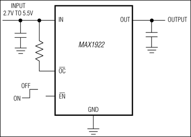 MAX1922：典型工作电路