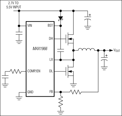 MAX1966、MAX1967：典型工作电路