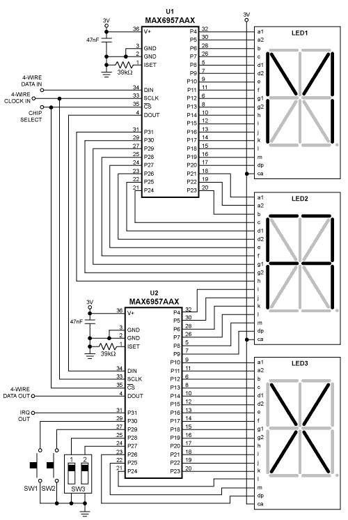 MAX6957：典型工作电路