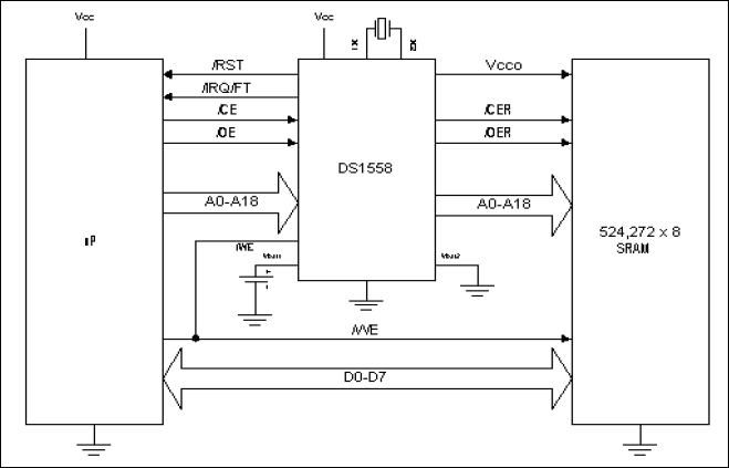 DS1558、DS1558W、DS1558Y：典型工作电路