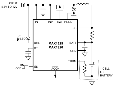 MAX1925、MAX1926：典型工作电路