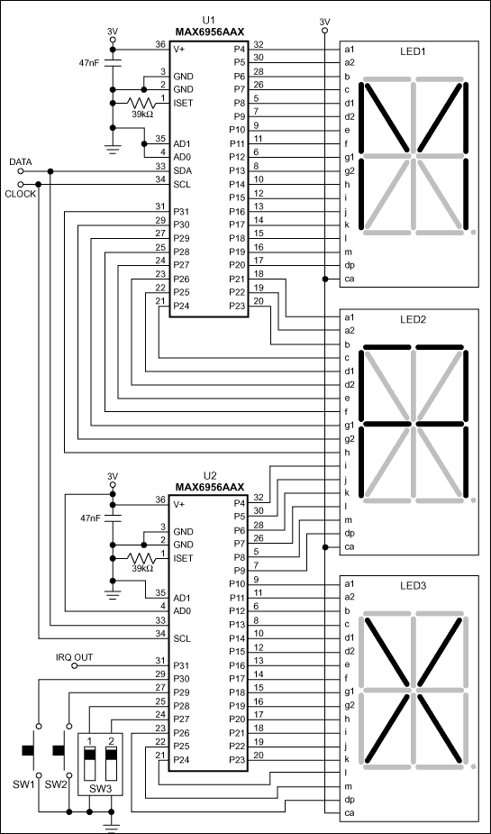 MAX6956：典型工作电路