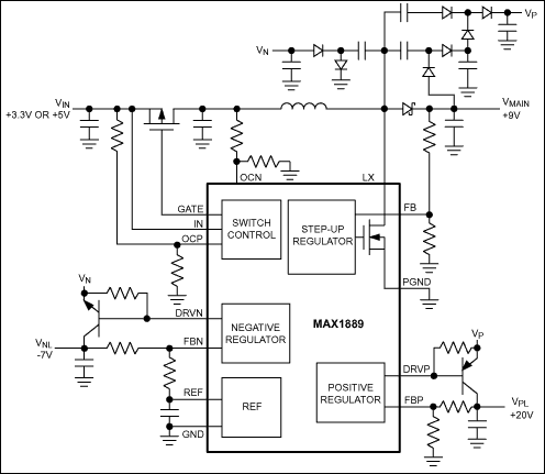 MAX1889：典型工作电路