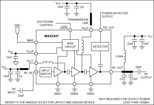 MAX2247：典型工作电路