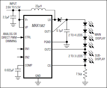 MAX1582：典型应用电路