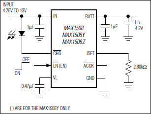 MAX1508、MAX1508Y、MAX1508Z：典型工作电路