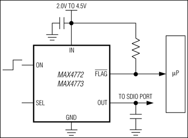 MAX4772、MAX4773：典型工作电路