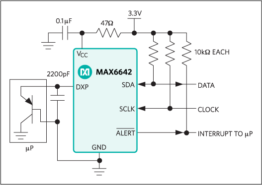 MAX6642：典型工作电路