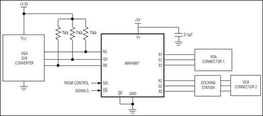 MAX4887：典型工作电路