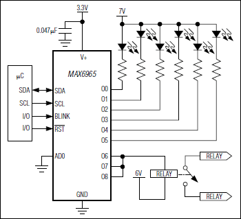 MAX6965：典型应用电路