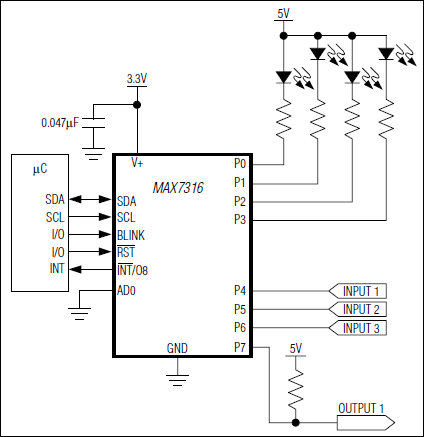 MAX7316：典型应用电路