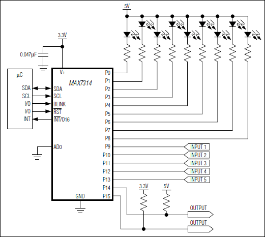 MAX7314：典型应用电路