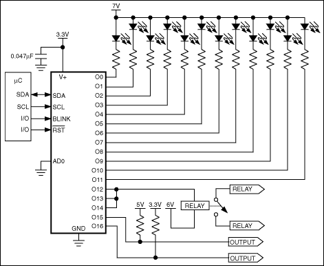 MAX6964：典型应用电路