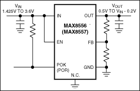 MAX8556、MAX8557：典型工作电路