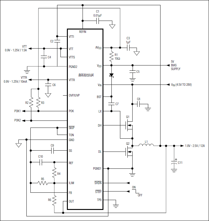 MAX8550A：典型工作电路