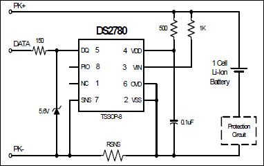 DS2780：典型工作电路