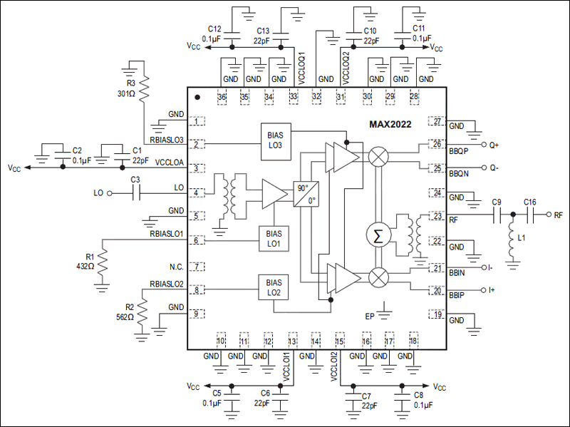 MAX2022：典型应用电路