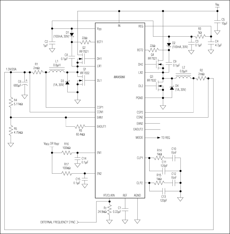 MAX5066：典型应用电路