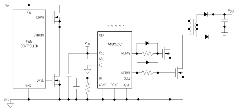 MAX5077：典型工作电路