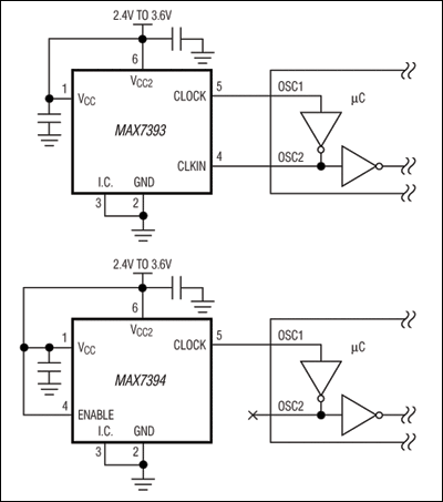 MAX7393、MAX7394：典型工作电路