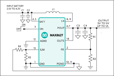 MAX8627：典型工作电路