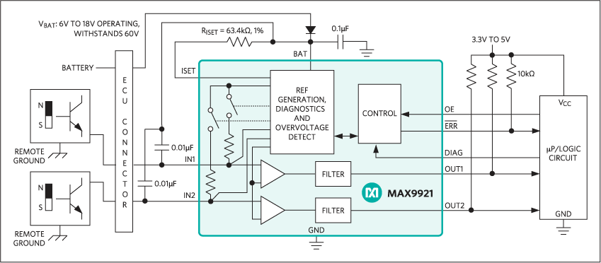 MAX9921：典型应用电路