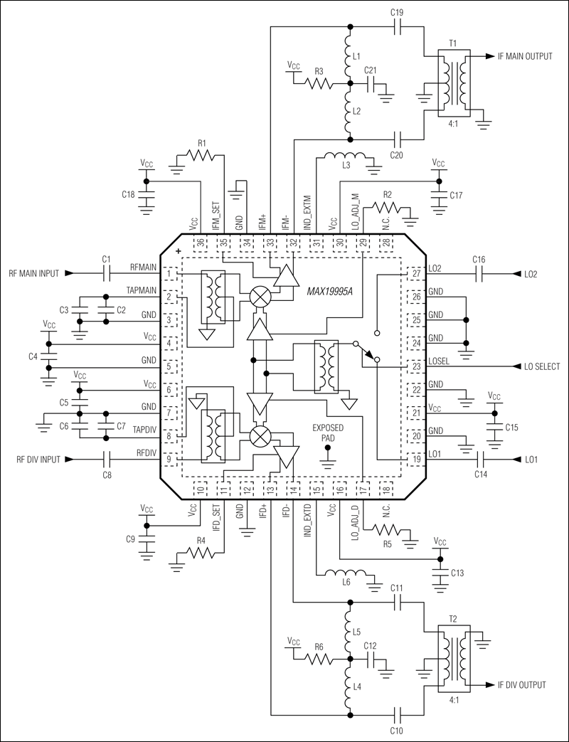 MAX19995A：典型应用电路