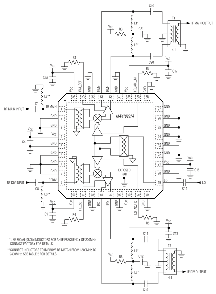 MAX19997A：典型应用电路