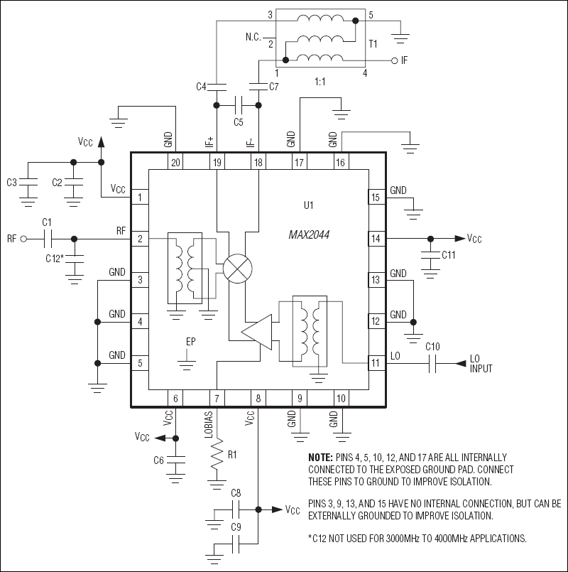 MAX2044：典型应用电路