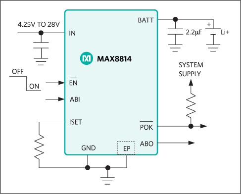 MAX8814：典型工作电路