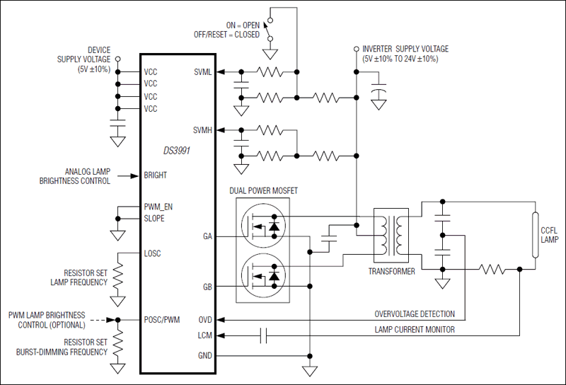 DS3991：典型工作电路：典型的推挽应用