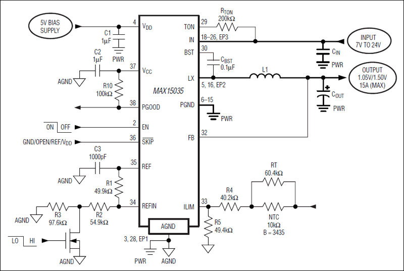 MAX15035：标准应用电路