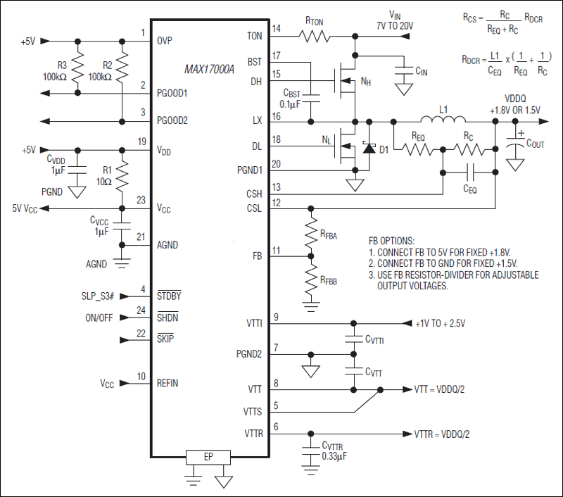 MAX17000A：标准应用电路