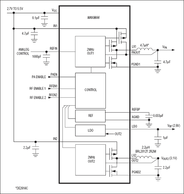 MAX8896：典型应用电路