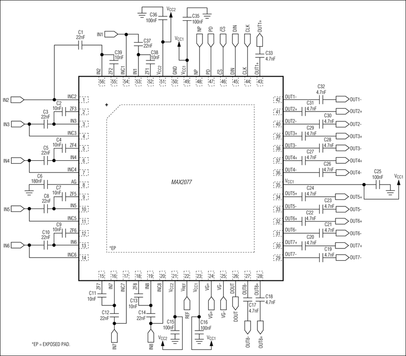 MAX2077：典型应用电路