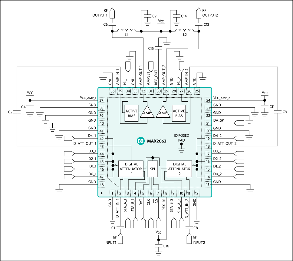 MAX2063：典型应用电路