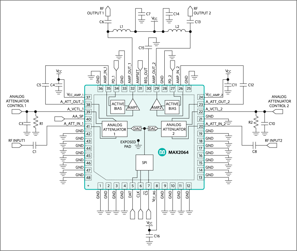 MAX2064：典型应用电路