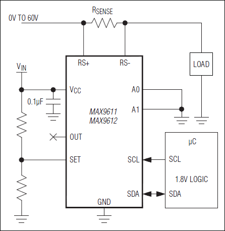 MAX9611、MAX9612：典型应用电路