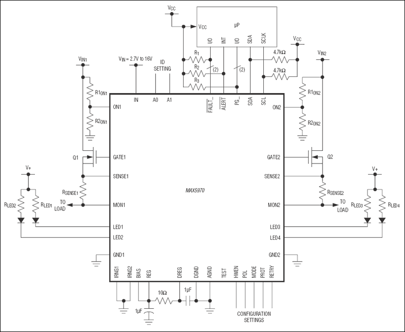 MAX5970：典型应用电路