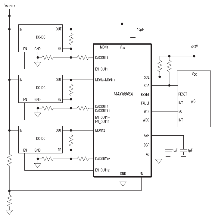 MAX16046A、MAX16048A：典型工作电路