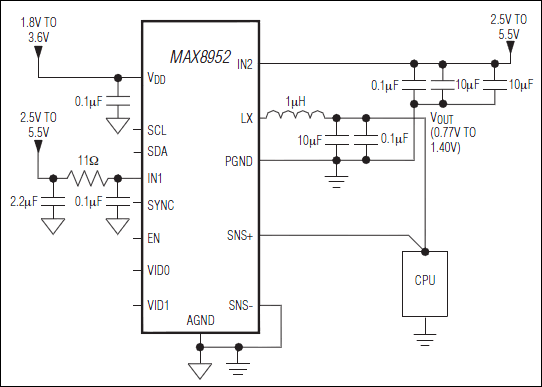 MAX8952：典型工作电路