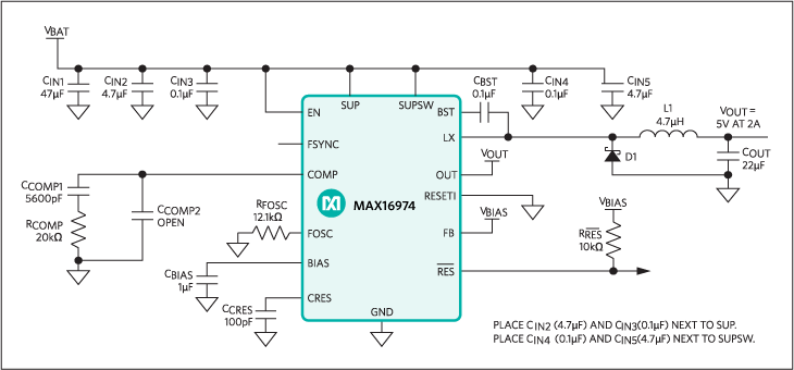 MAX16974：典型应用电路