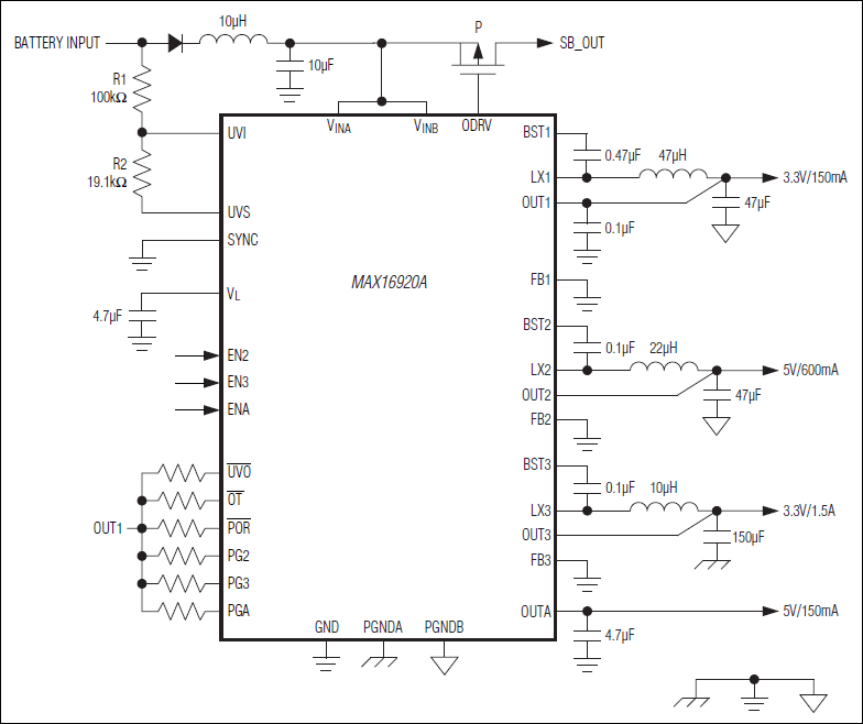 MAX16920A：典型工作电路