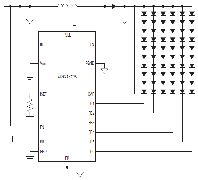 MAX17129、MAX17149：简化工作电路